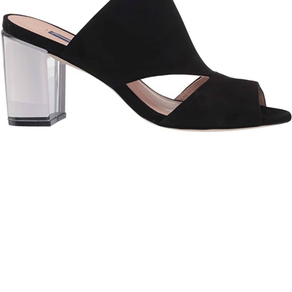 Stuart Weitzman Cecile Black Suede Heel Sandals